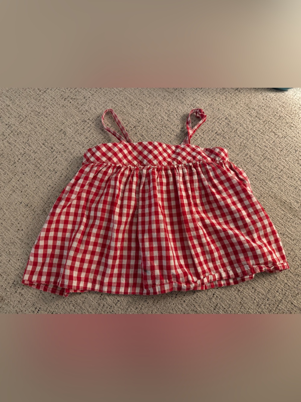 Old Navy Red and White Gingham Strap Tank Top